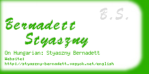 bernadett styaszny business card